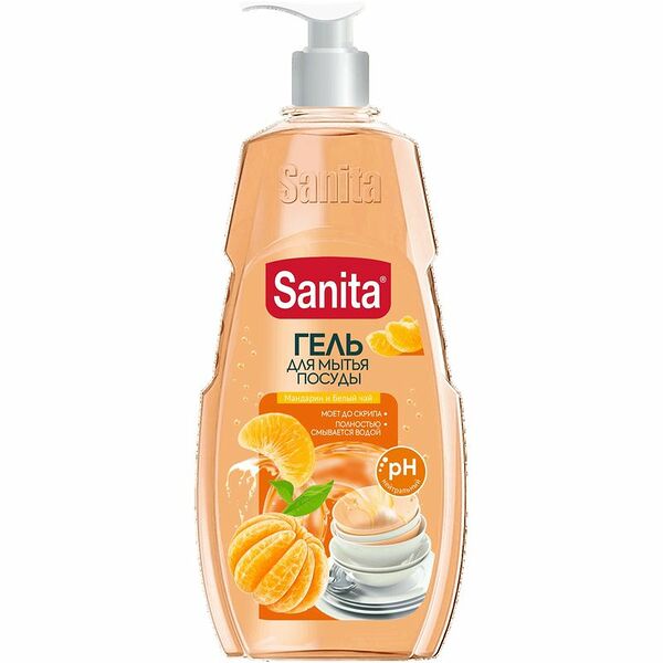 Средство Sanita Мандарин и Белый Чай для мытья посуды универсальное