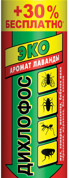 Средство инсектицидное Дихлофос Эко Аромат Лаванды +30% бесплатно, 250 см³