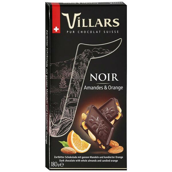 Шоколад горький Villars с миндалем и цукатами
