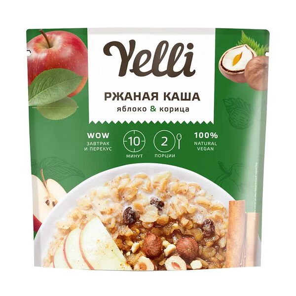 Каша Yelli ржаная яблоко-корица