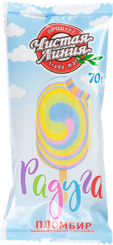 

Мороженое пломбир Чистая Линия Радуга Ванильный четырёхслойное 70 г