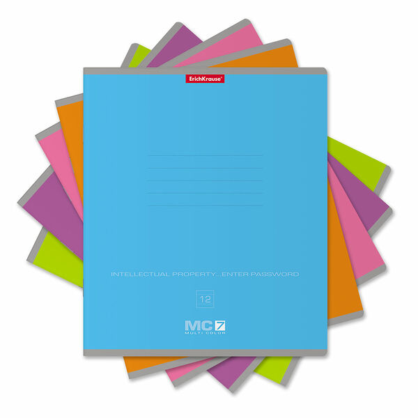 Тетрадь уч. 12л ErichKrause MC-7 ассорти, линейка 56291