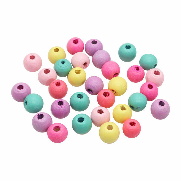 4AR399 Бусины деревянные, цветной микс, 12мм, 18гр/упак, Astra&Craft(Светлый микс)