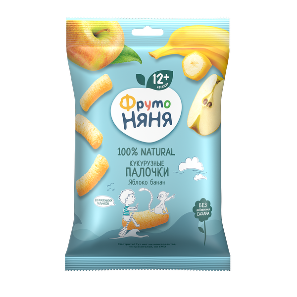 Палочки кукурузные яблоко банан 20г ДП ФрутоНяня