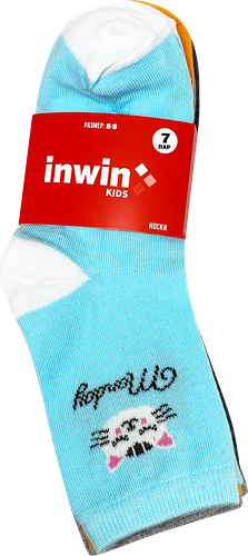 Носки детские INWIN Kids, высокая посадка, в ассортименте, Арт. FKSG-07-
WE, 7пар
