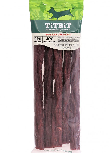 TiTBiT Колбаски Миланские для собак Золотая коллекция Говядина и баранина