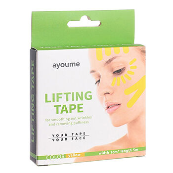 Тейп для подтяжки лица Ayoume Kinesiology Tape Roll желтый, 1 см x 5 м