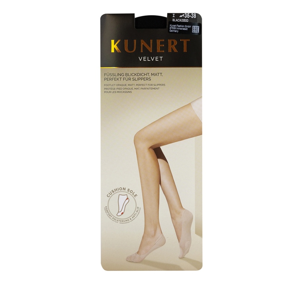 

Подследники женские Velvet с амортизирующей вставкой, Kunert, цвет 0500 (чёрный), размер 1, Германия
