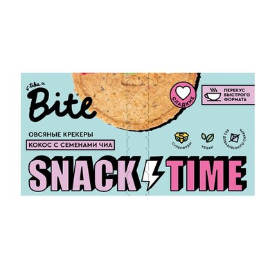 Крекеры овсяные Take a Bite Кокос с семенами чиа сладкие 125 г