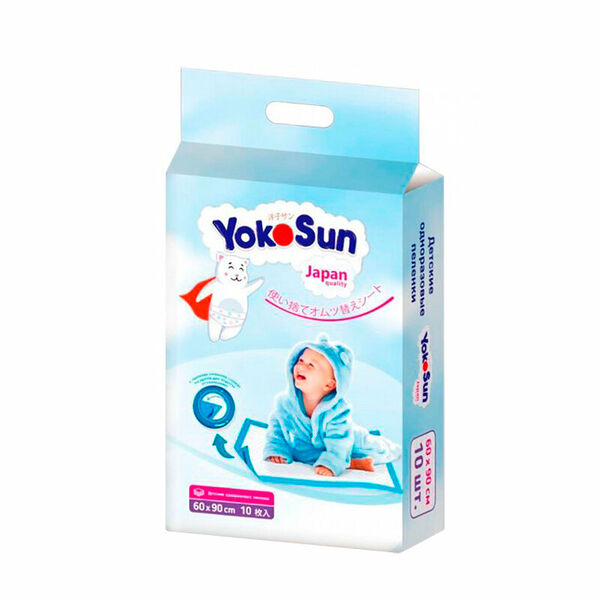 Детские одноразовые пеленки YokoSun 60 см х 90 см 10 шт