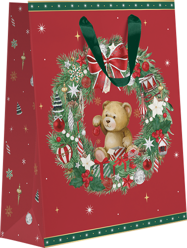 Пакет подарочный Новогодняя сказка, 14х19х9см, Арт. SN в ассортименте