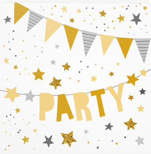 

Салфетки бумажные Party, 2 слоя, 33x33 см, дизайн в ассортименте, 12 шт