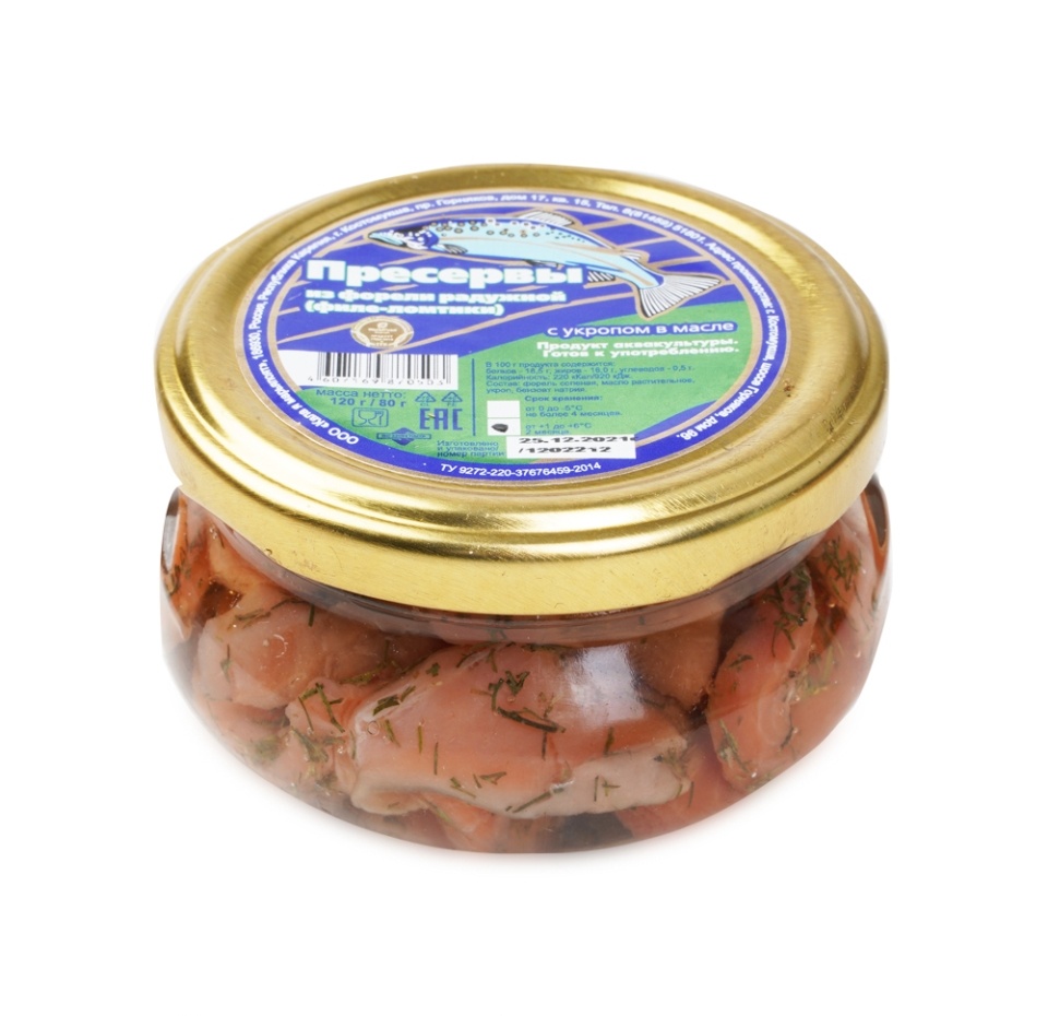 

Пресервы рыбные Kala Ja Marjapojat из форели радужной филе-ломтики с укропом в масле 120 г