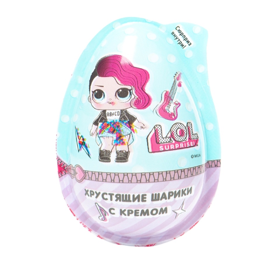 

Яйцо L.O.L. Surprise! шарики хрустящие с кремом и игрушкой в капсуле, игрушка в ассортименте 15 г