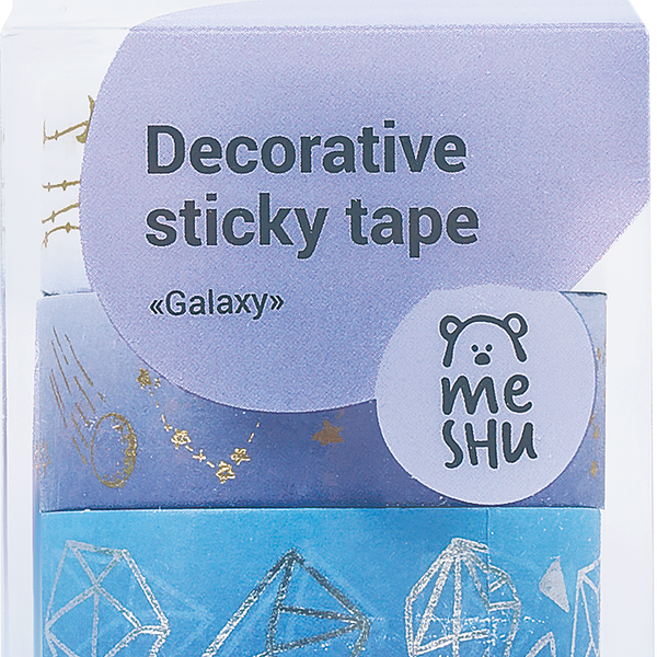 Набор лент клейких MESHU Galaxy, декоративные Арт. MS_36905 MS_36907, 4шт