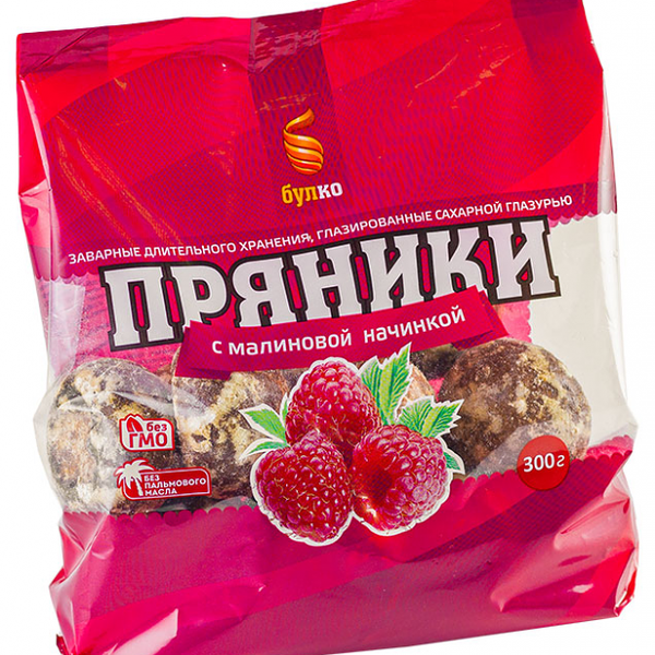 Пряники Булко Заварные с малиновой начинкой