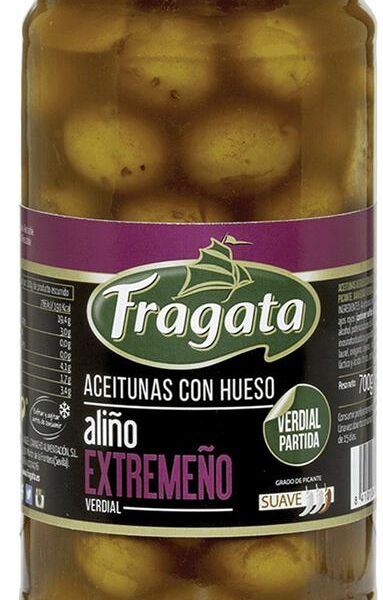 Оливки Fragata Экстрим в маринаде с косточкой сорт Вердиаль, 340г