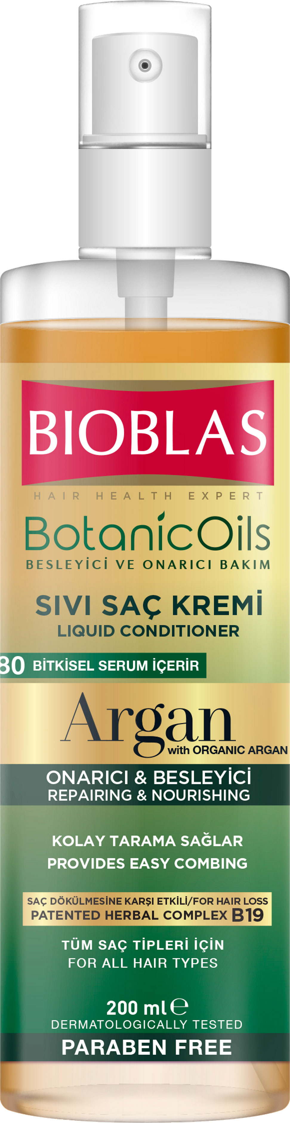 

Несмываемый кондиционер для волос Bioblas Botanic Oils c аргановым маслом против выпадения, 200 мл
