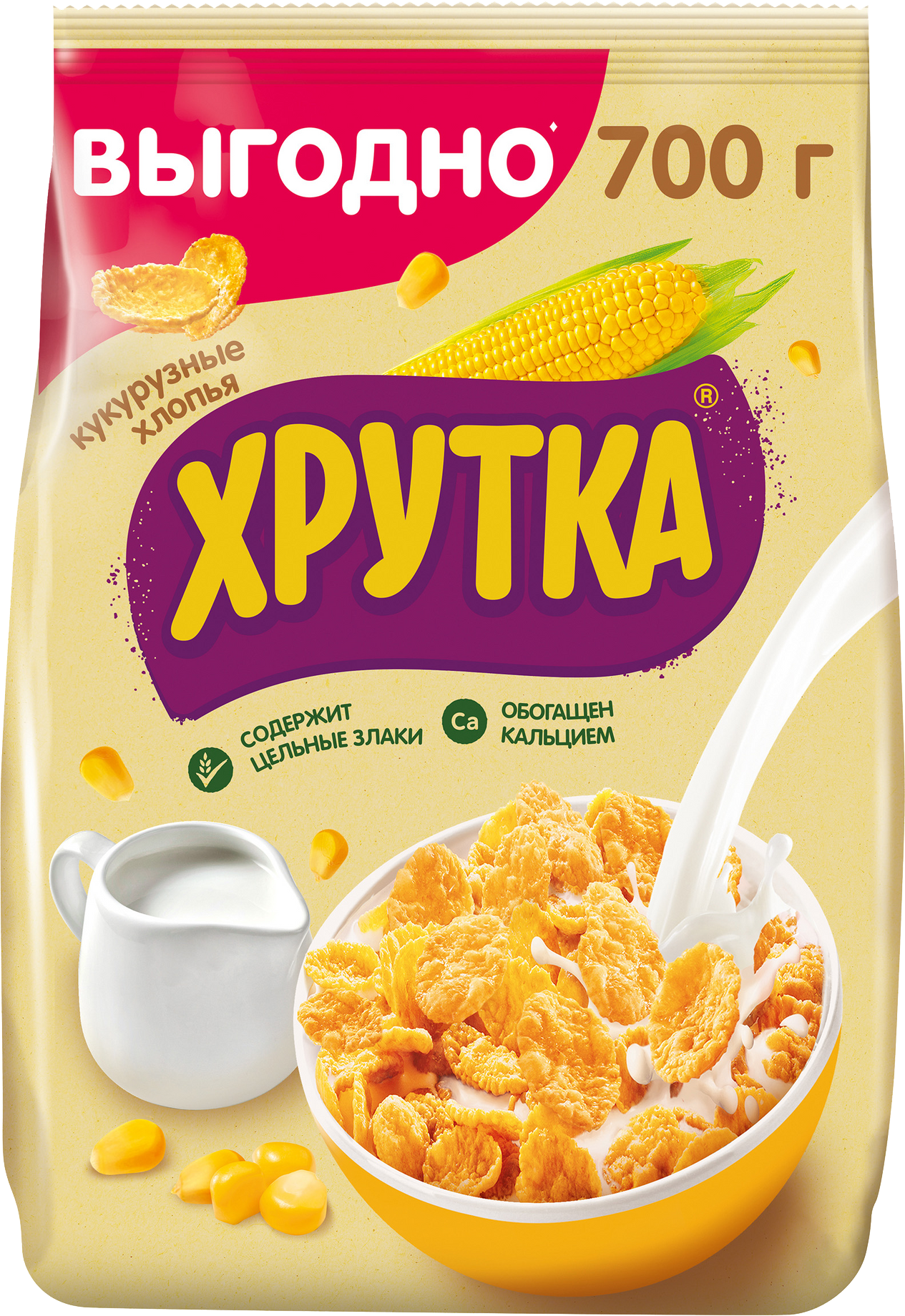 

Хлопья Хрутка Кукурузные хрустящие обогащенные кальцием