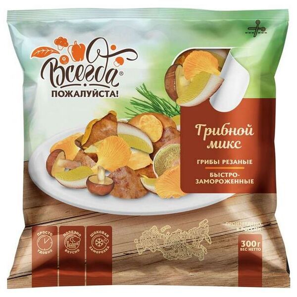Грибной микс Всегда пожалуйста быстрозамороженное 300г