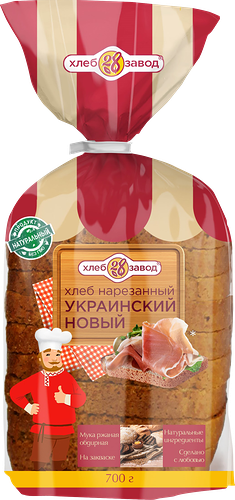 Хлеб формовой Хлебозавод №28 Украинский новый в нарезке 700 г
