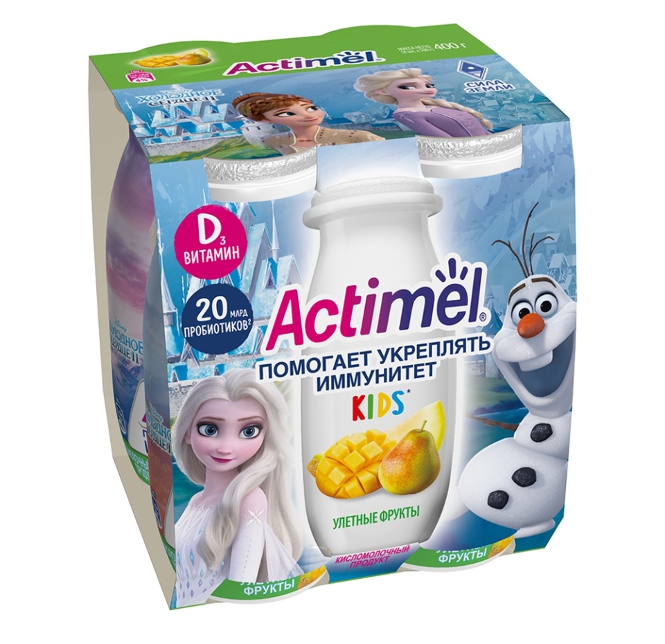 

Кисломолочный напиток Kids «Манго, груша, дыня», Actimel, 100 мл, Россия, БЗМЖ