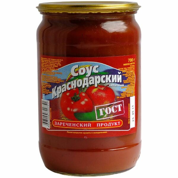 Соус Зареченский продукт Краснодарский