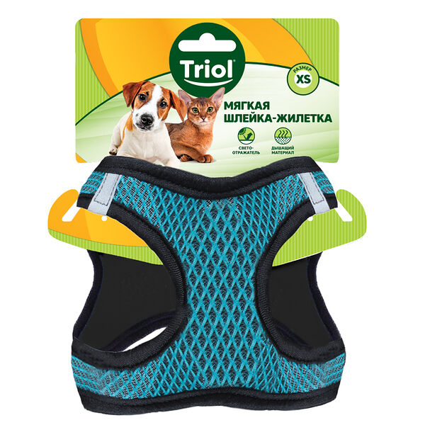 Triol мягкая шлейка-жилетка нейлоновая XL, Бирюзовый