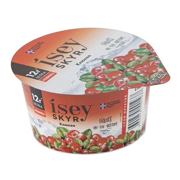 Исландский скир Isey Skyr десерт послойный с клюквой 1.2%