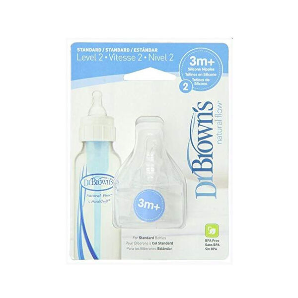 Соска-пустышка Dr. Brown силиконовая 2 уровня 3M+ 322 N2