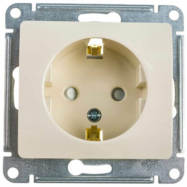 Механизм розетки Schneider Electric GLOSSA GSL000245,16А, с защитной шторкой, с заземлением, бежевый