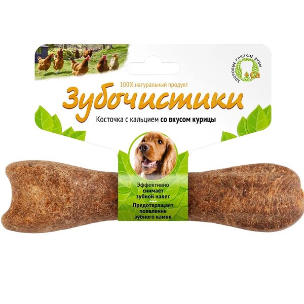 Деревенские лакомства Зубочистики со вкусом курица для собак средних пород 95 г