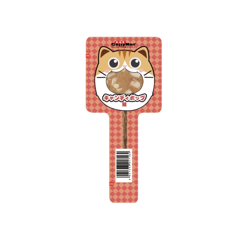 

Лакомство для кошек DoggyMan Рыбная карамелька на палочке на основе лосося и краба 15г, Китай