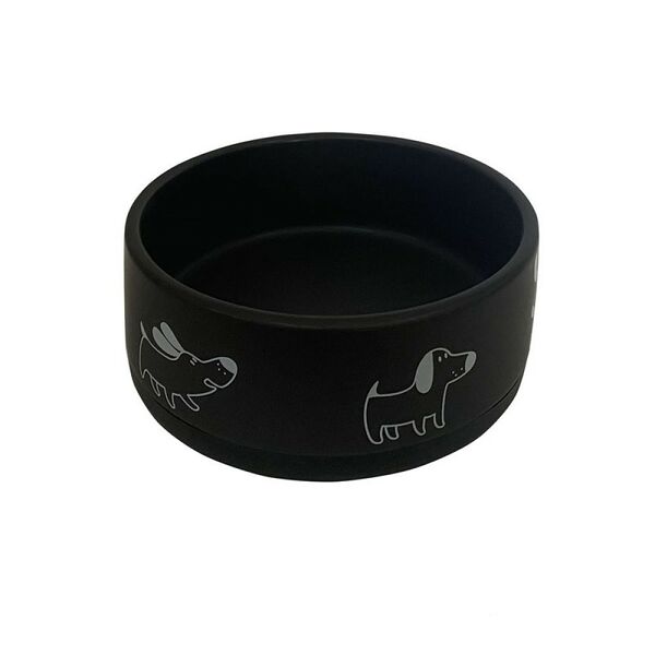 Миска для животных FOXIE Happy dog черная керамическая 16х16х6см 850мл