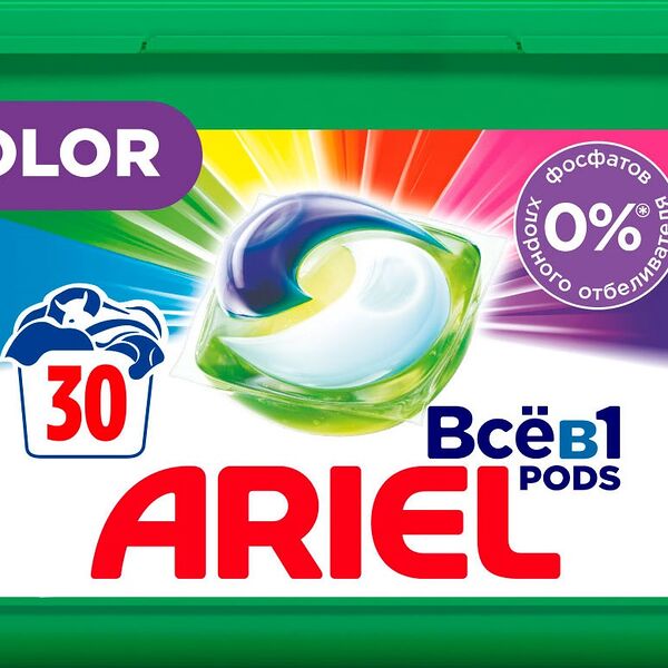 Капсулы для стирки Ariel Всё в 1 Pods Color 30 шт
