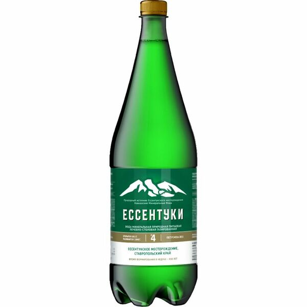 Вода Ессентуки №4 минеральная природная питьевая лечебно-столовая газированная, 1л