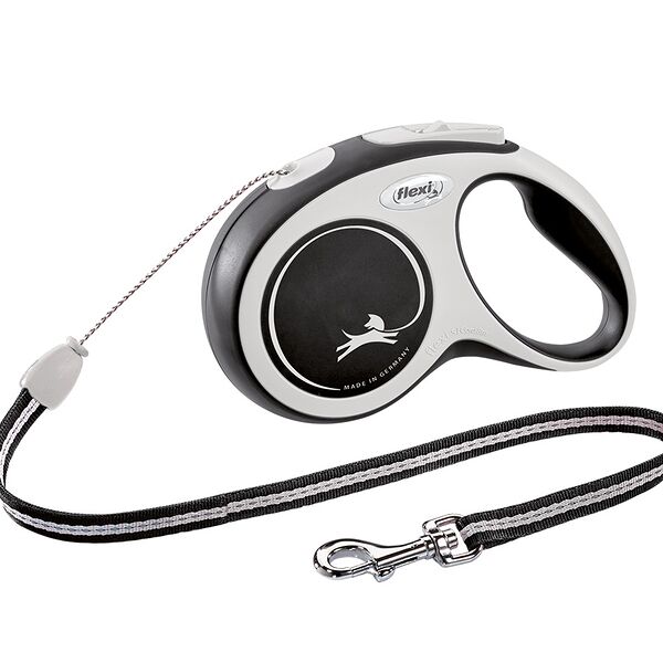 Рулетка Flexi New Line Comfort S до 12 кг (5м трос) черный