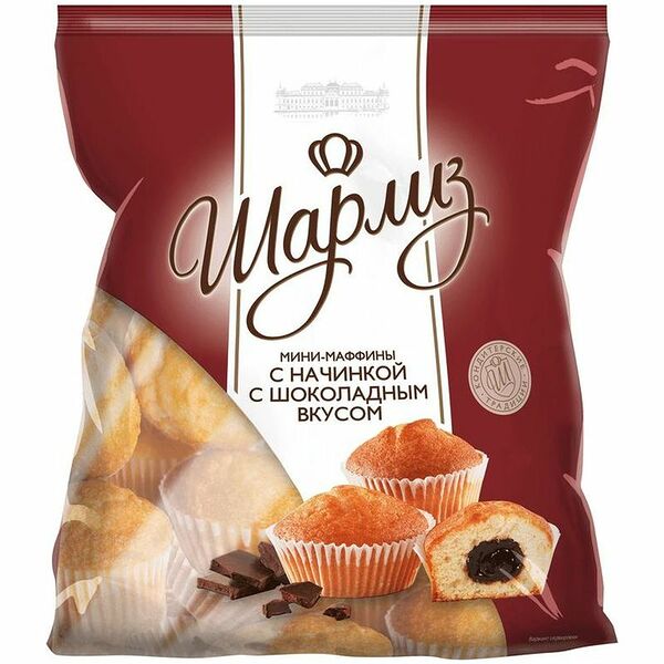 Мини-маффины Шарлиз с начинкой с шоколадным вкусом 433г