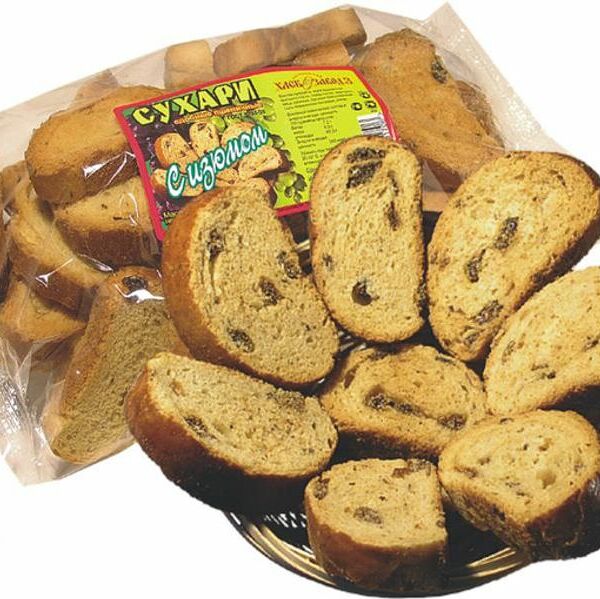 Сухари сладкие Казанский хлебозавод с изюмом, 250г
