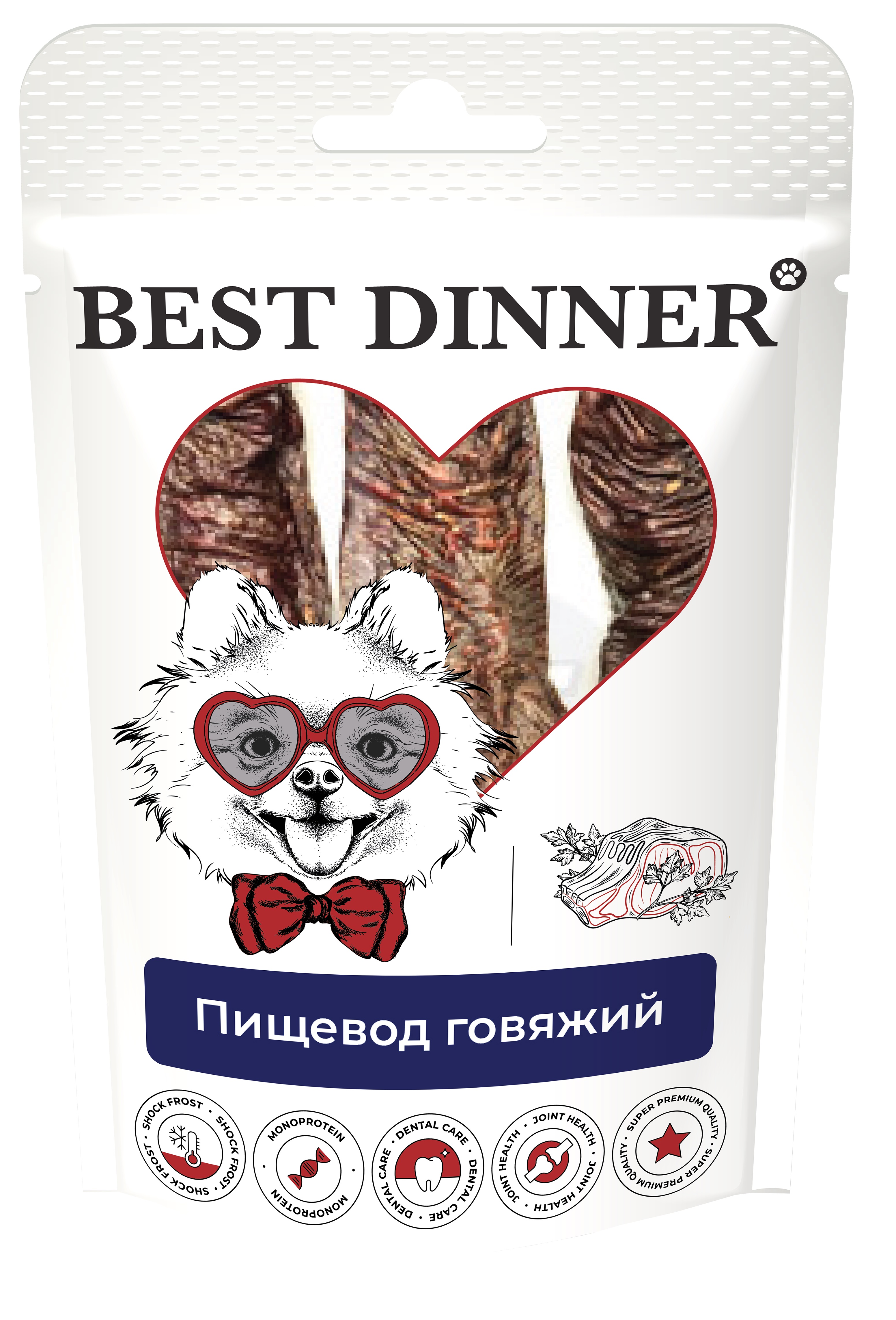 

Лакомство для собак Best Dinner Freeze Dry Пищевод говяжий 32 г