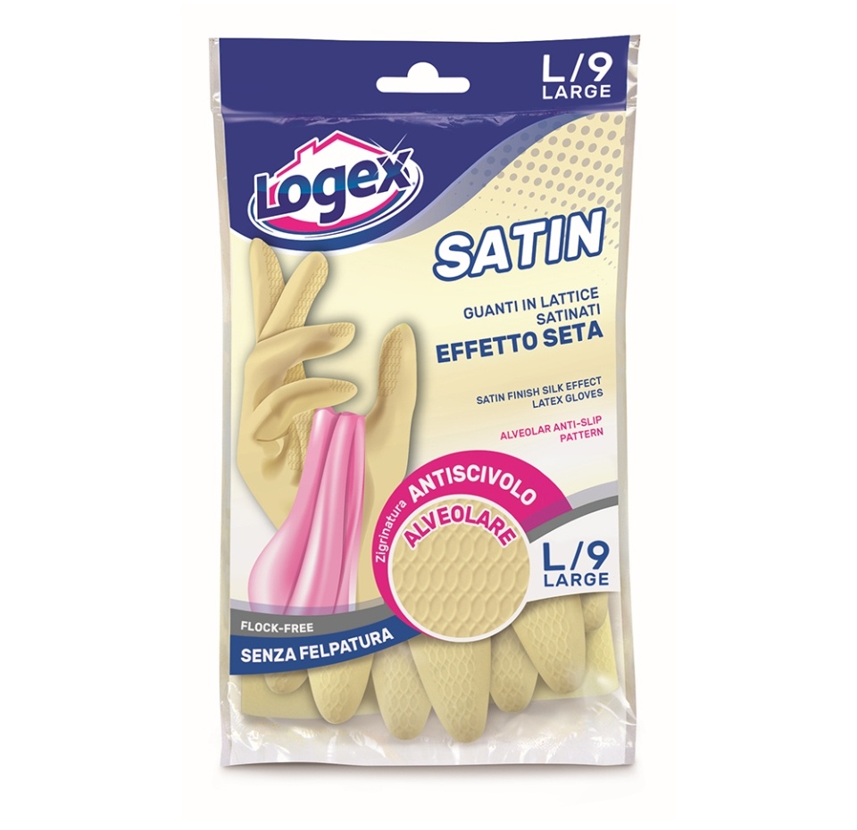 

Перчатки хозяйственные Logex Satin размер L, Малайзия