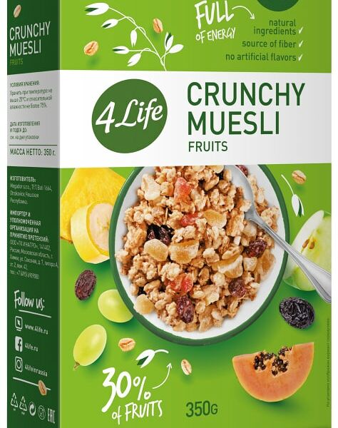 Мюсли 4Life с фруктами 350г