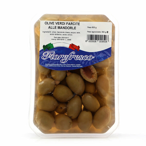 Оливки зеленые фаршированные миндалем ТМ Fiorefresco (Фиорифреско)