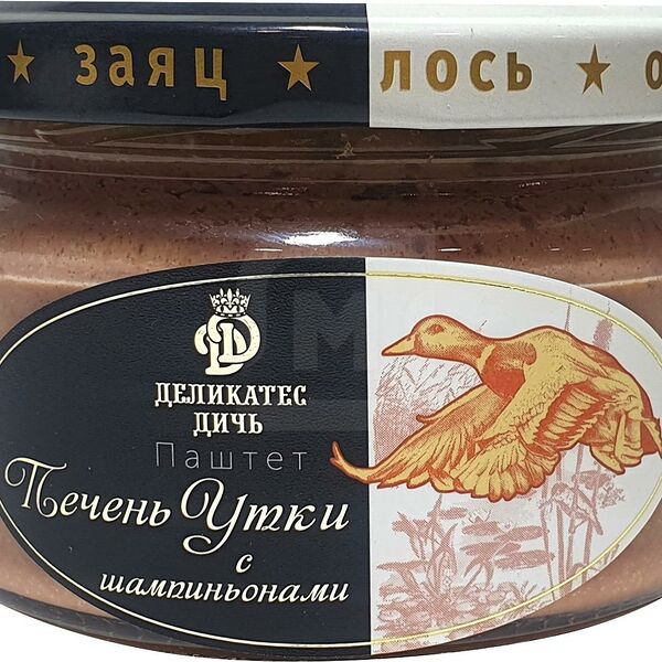 Паштет Деликатес Дичь из утиной печени с шампанским