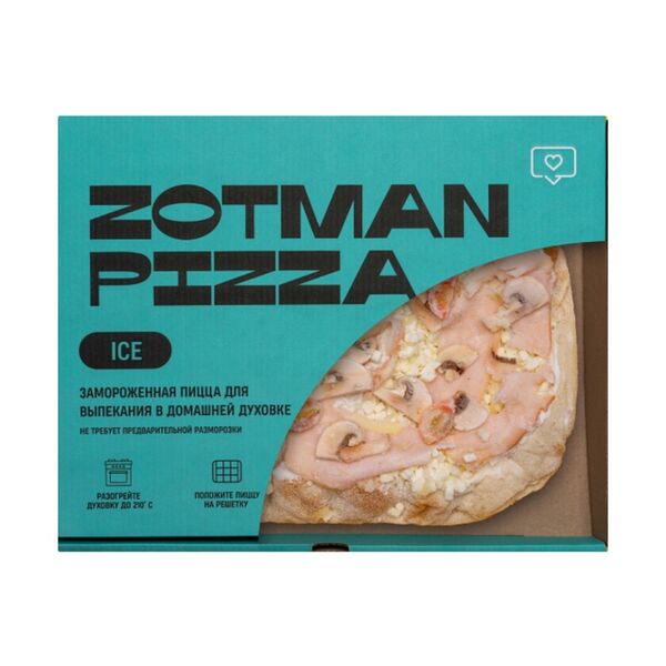 Пицца Zotman pizza Ветчина и грибы замороженная