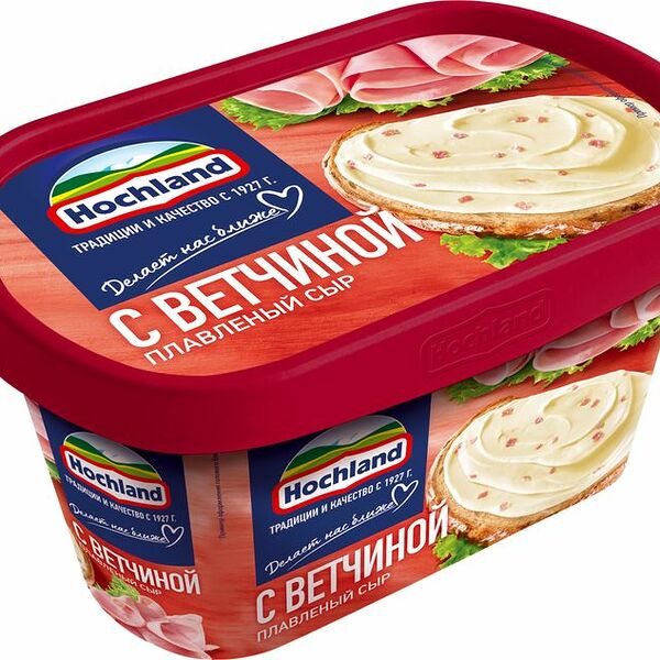 Сыр Hochland С ветчиной плавленный 55% 400г