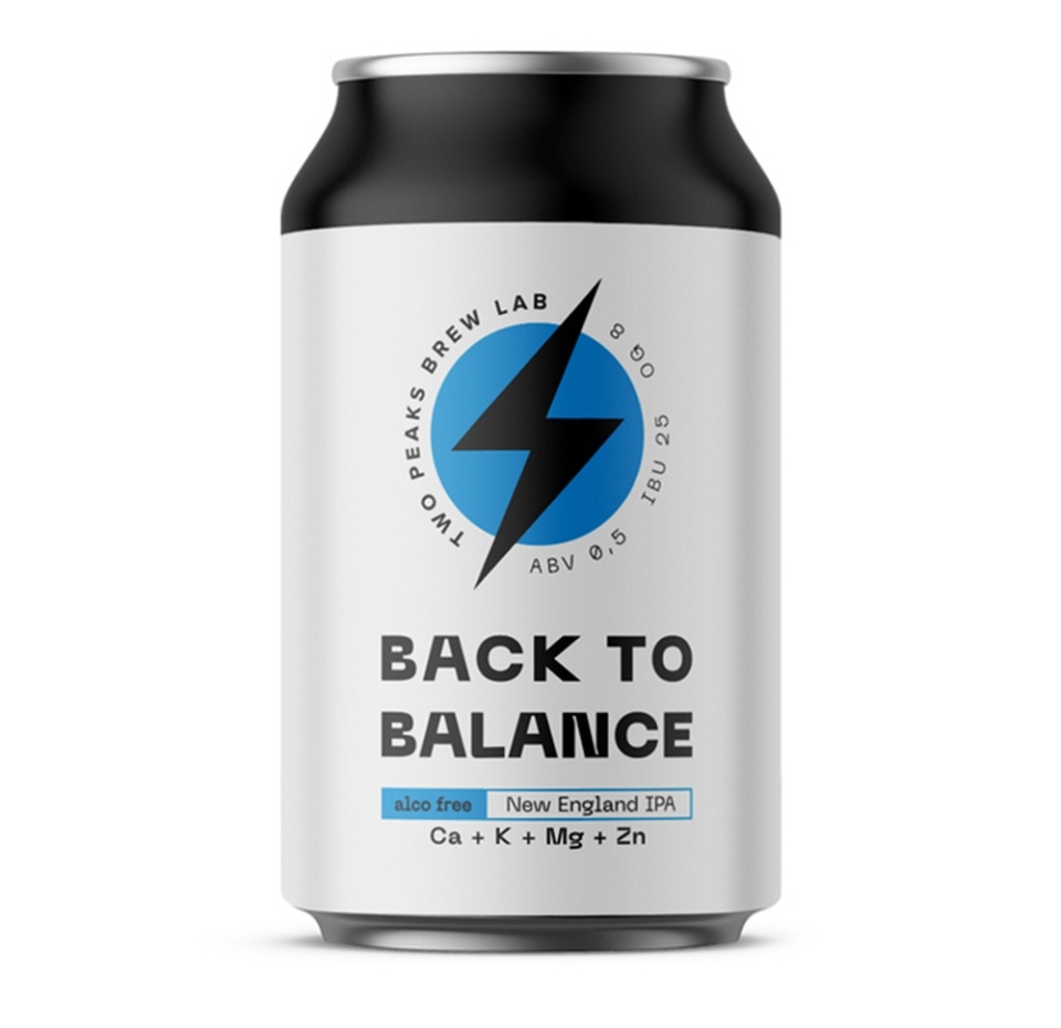 

Пиво безалкогольное светлое Two Peaks brew lab Back to Balance нефильтрованное, непастеризованное, функциональное Россия 0.33 л