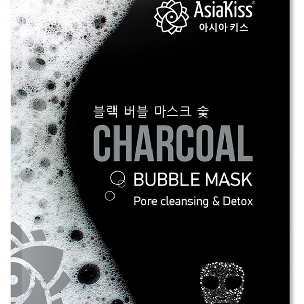 Маска для лица Asiakiss с экстрактом древесного угля пузырьковая