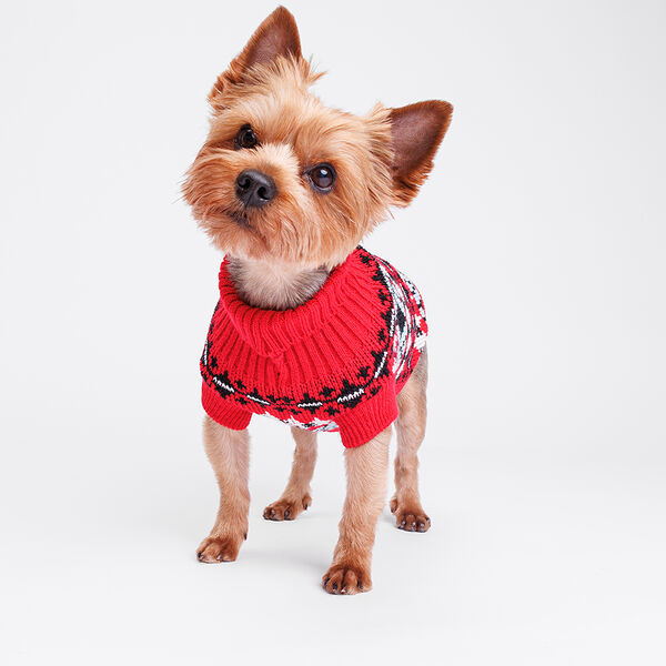 Свитер с узором для собак, 20 см, красный