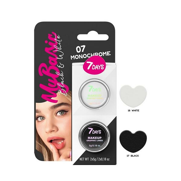 Подводка - лайнер для век 7 days My Basic 07 Monochrome 2 шт по 5 г